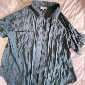 Shop Bohme button up crinkle shirt